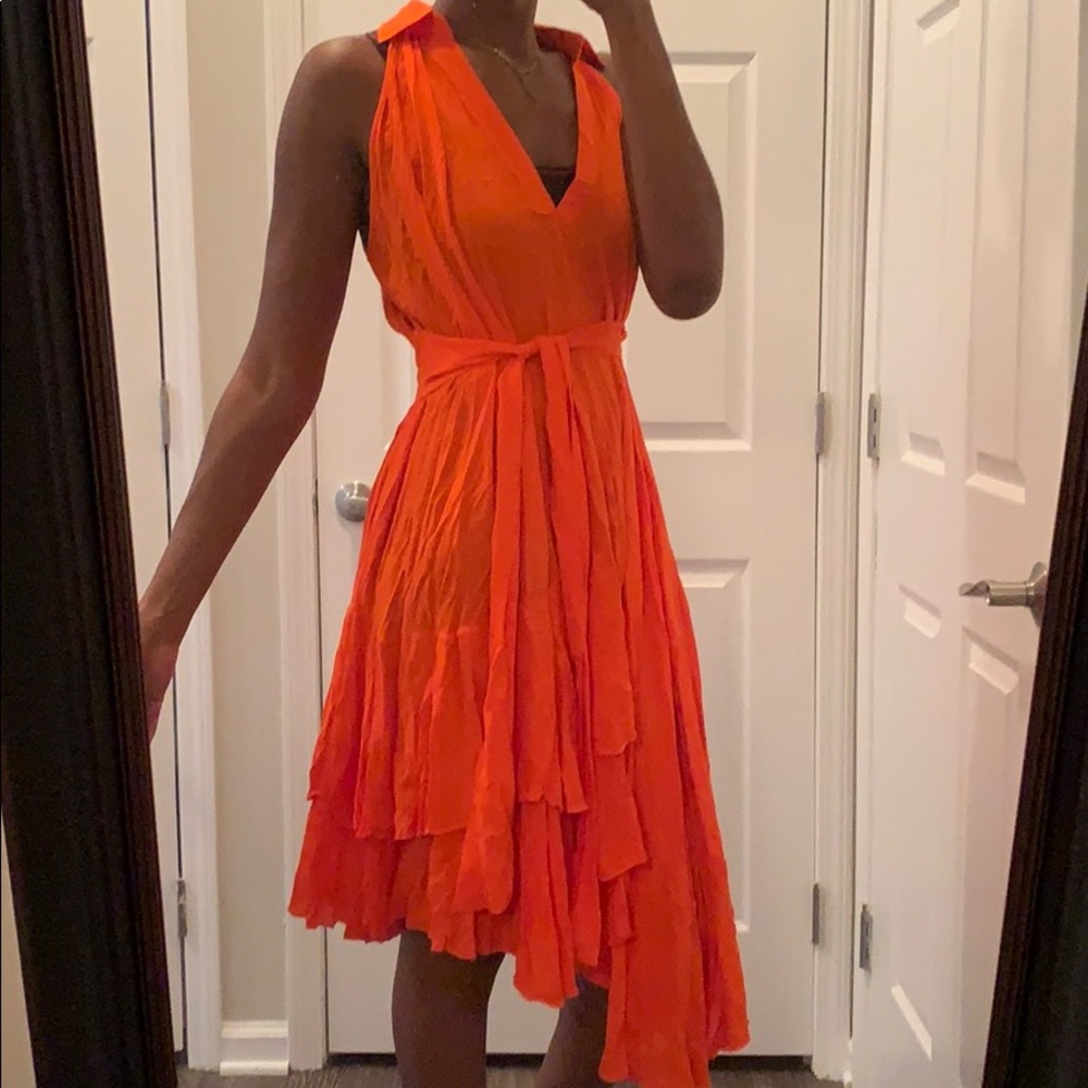 Beautiful Orange Tie dress